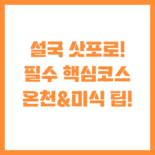 설경 온천 식도락 삿포로 3박 4일 ..