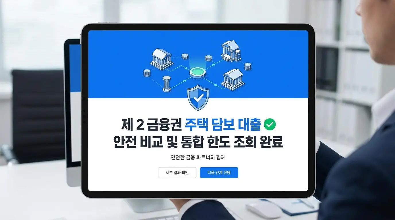 제 2 금융권 주택 담보 대출 안전 비교 및 통합 한도 조회 완료