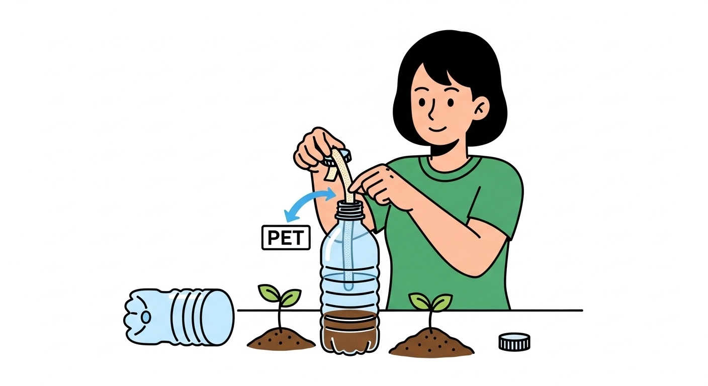 식물 킬러 탈출! 물 안 줘도 알아서 크는 '페트병 자동 급수 화분' 만들기 (여행 갈 때 필수)