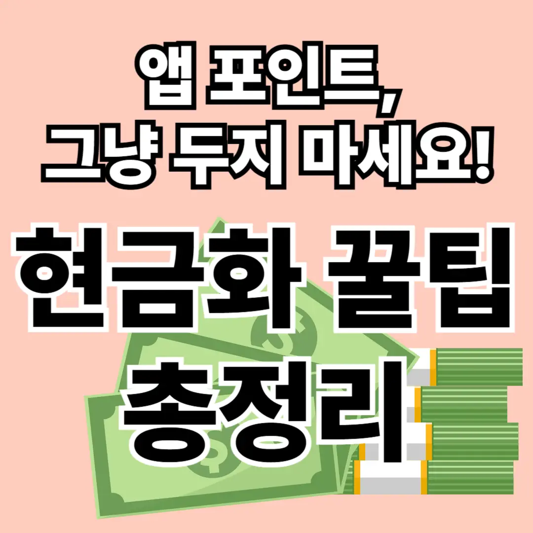 앱포인트 현금화 꿀팁, 앱테크 현금, 포인트 현금전환