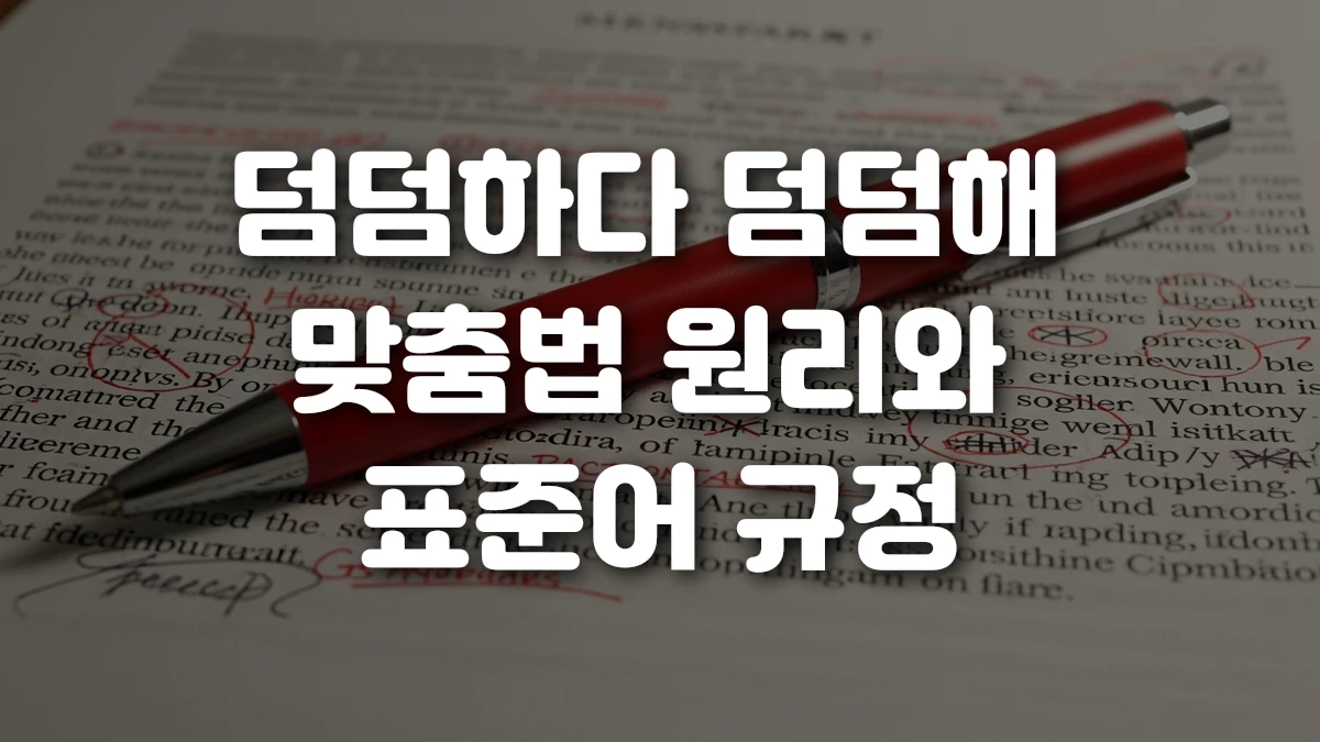 덤덤하다 덤덤해 맞춤법 원리와 표준어 규정