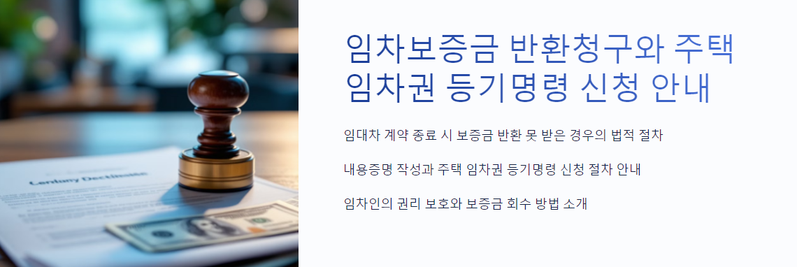 임차보증금 반환청구와 주택 임차권 등기명령