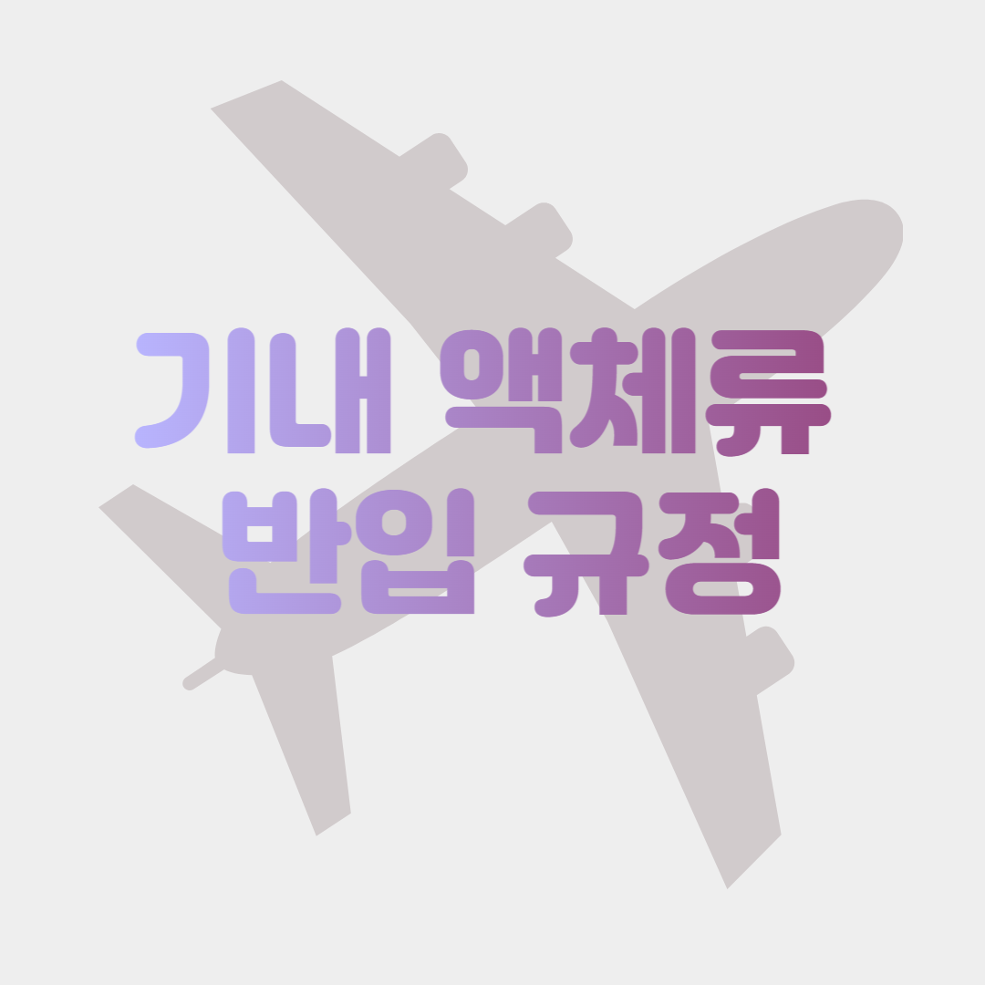 기내 액체류 반입규정