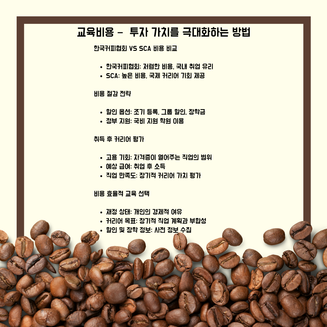 바리스타 교육비용 투자 가치를 극대화하는 방법
