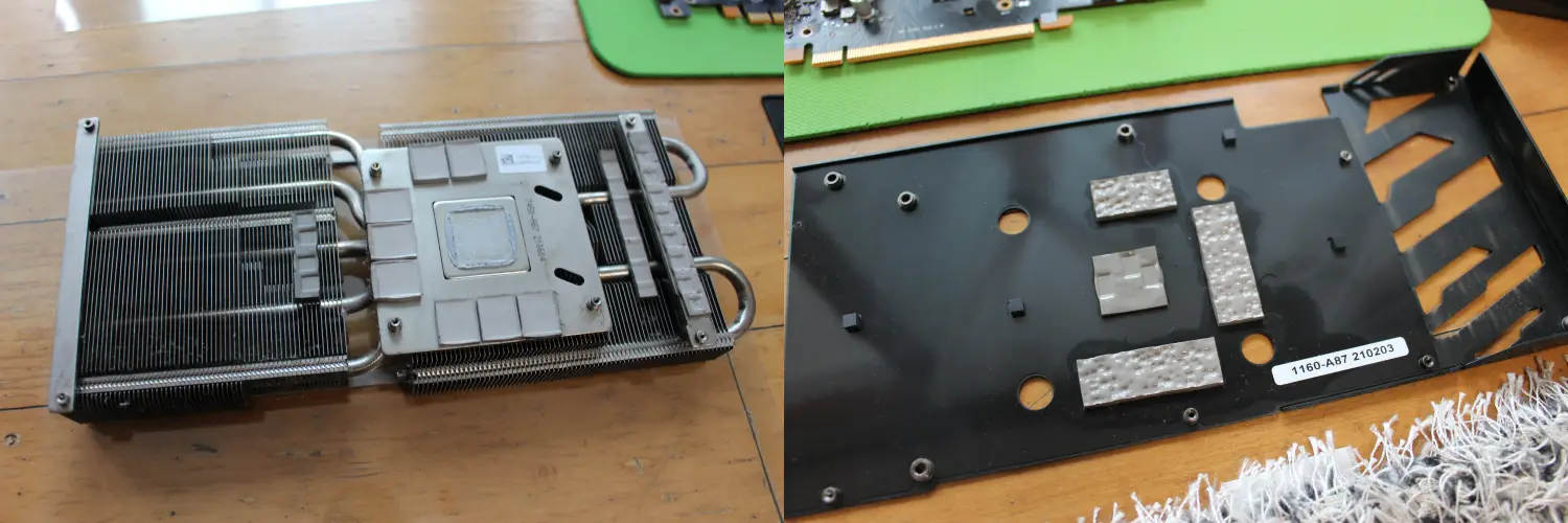 방열판과 백플레이트 먼지 및 유분기