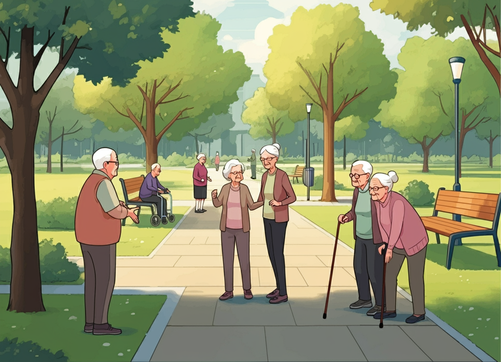 노인 공원 휴식