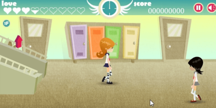 눈빛보내기5-플래시게임-교실편-시작-화면