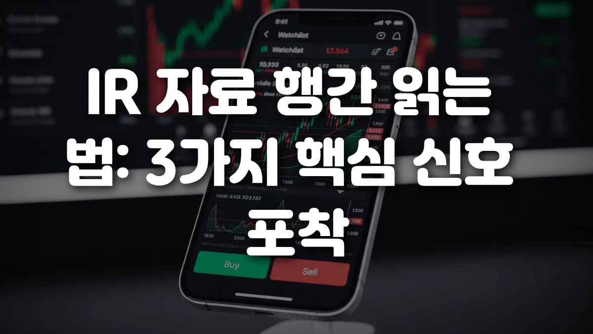 IR 자료 행간 읽는 법 3가지 핵심 신호 포착