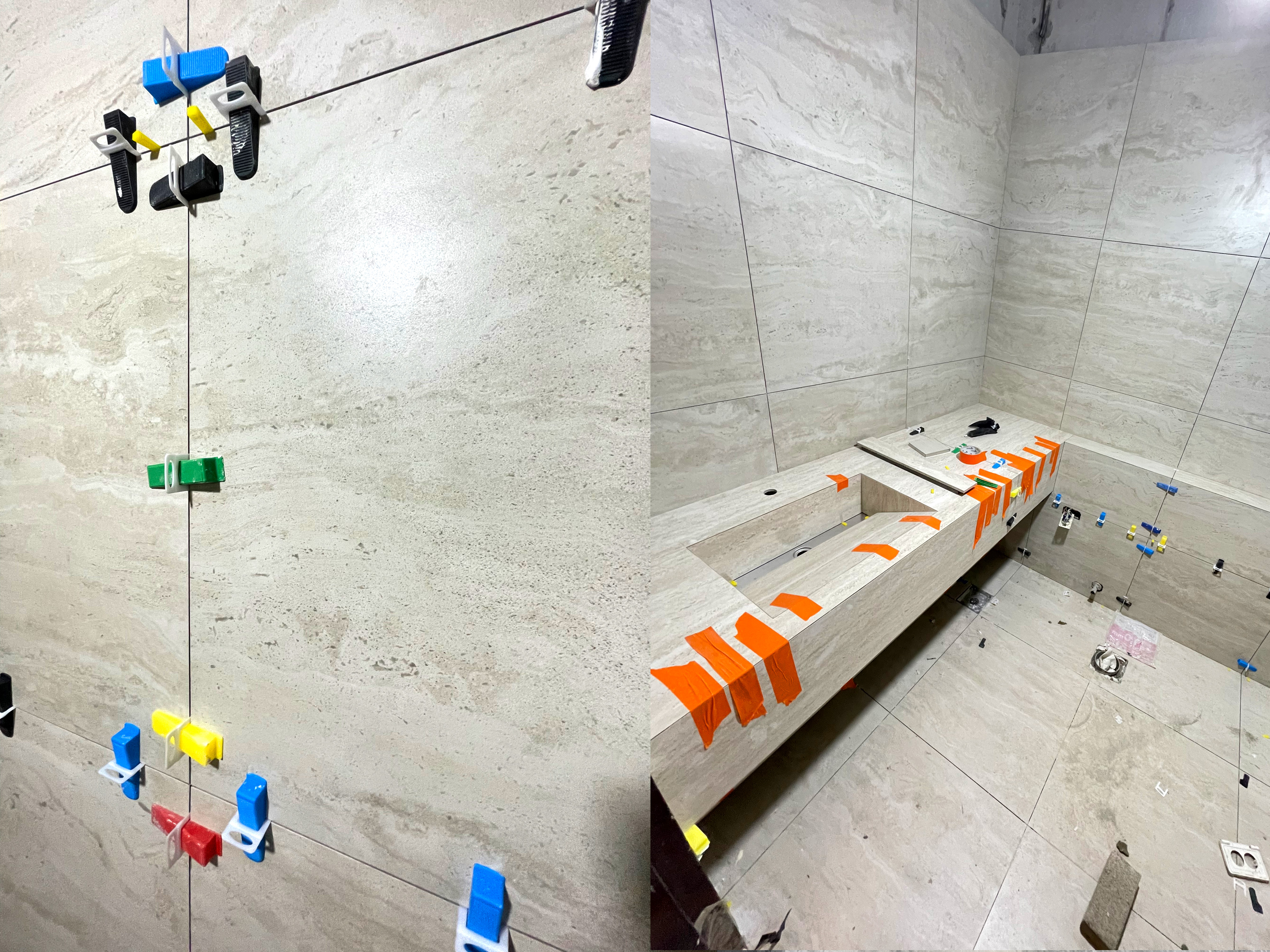 인테리어, 반셀프인테리어, 실전, 욕실, 리모델링, 욕실리모델링, 안방욕실, 조적세면대, 샴페인골드, 수전, 아메리칸스탠다드, 변기, 욕조, 철거, 고뫄스방수, 민경, 트라버틴, 타일, 매지, 타일유가