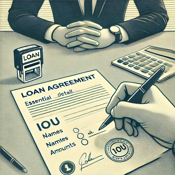 차용증 작성하는 이미지