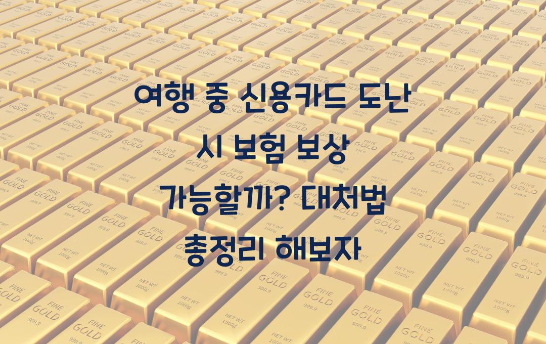 여행 중 신용카드 도난 시 보험 보상 가능할까? 대처법 총정리