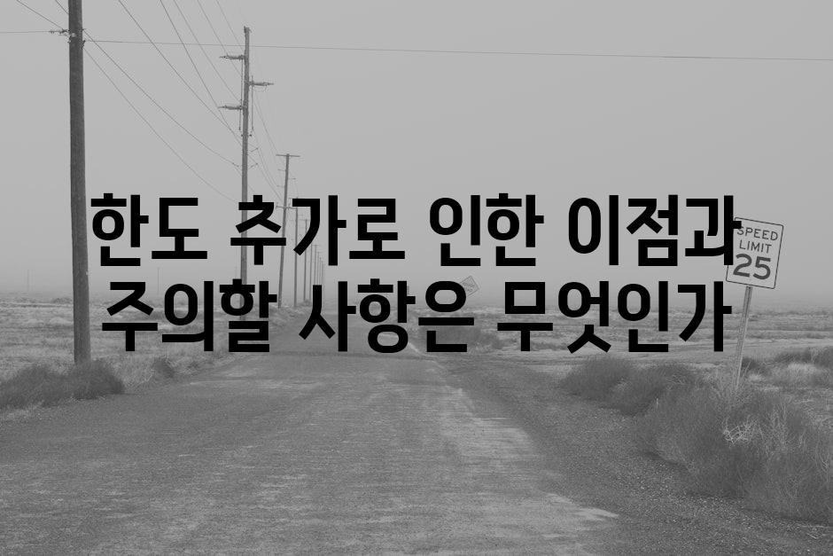 한도 추가로 인한 이점과 주의할 사항은 무엇인가