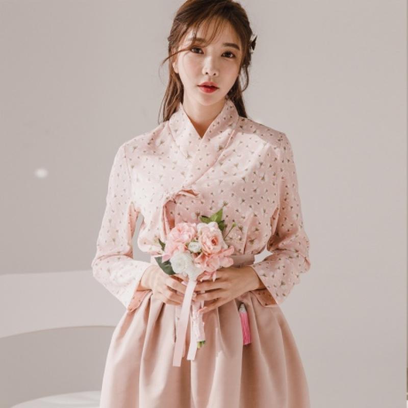 츄샵 생활한복세트 목화분 저고리 인화 허리치마