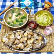 소라-골뱅이-요리와-조개탕-한그릇