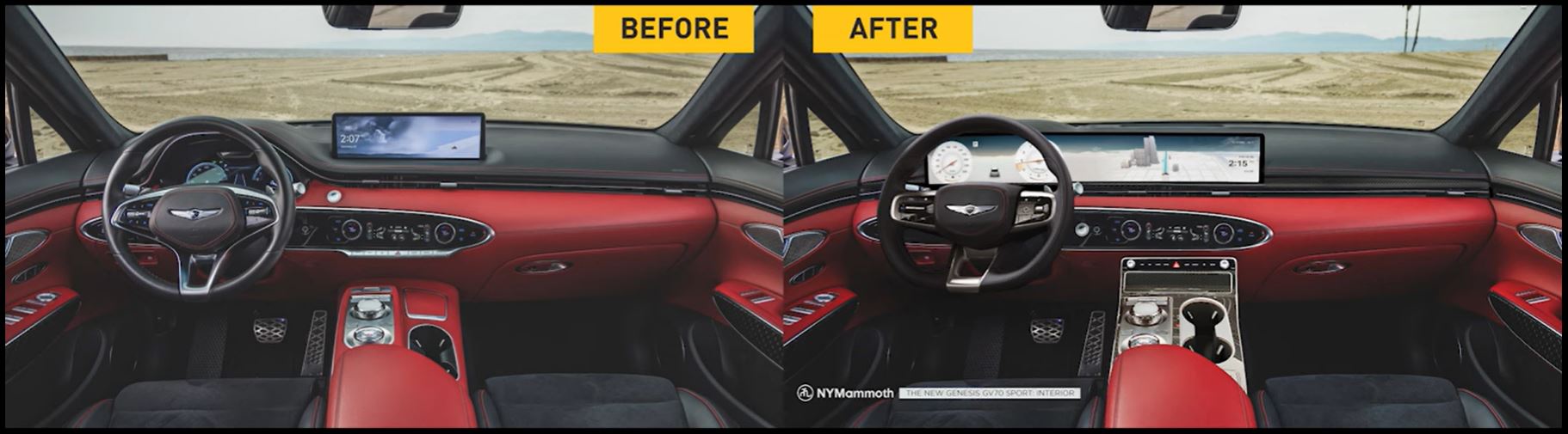 제네시스 'GV70 페이스리프트' 실내 예상도