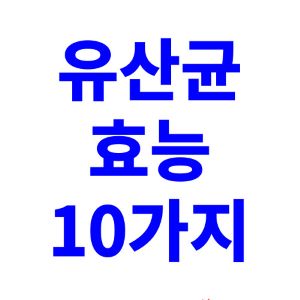유산균-효능-10가지