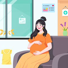 임산부 복지 혜택 안내를 받는 여성의 모습