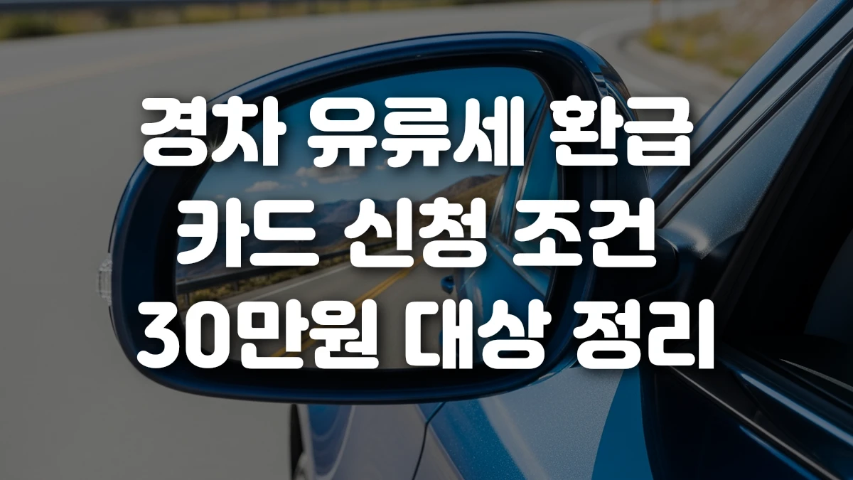 경차 유류세 환급 카드 신청 조건 30만원 대상 정리