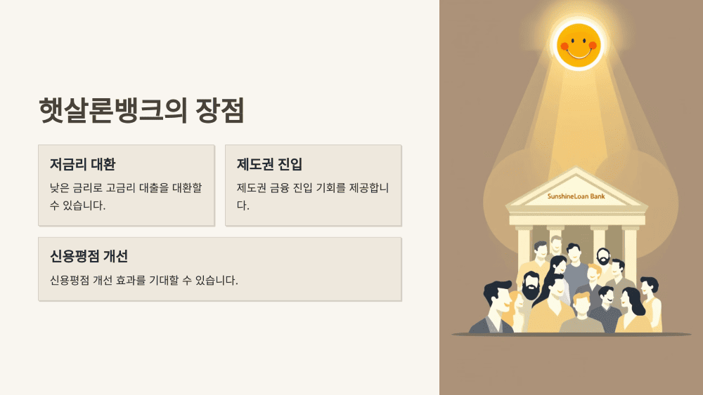 햇살론 뱅크의 장점