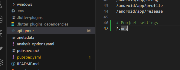 .env file .gitgnore register