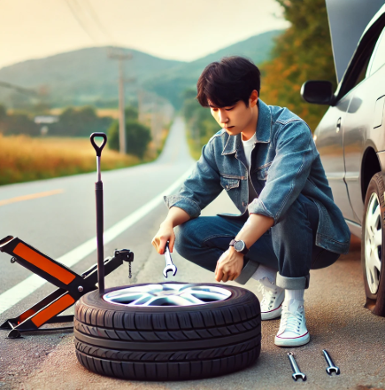 차 타이어 펑크났을때 대처법