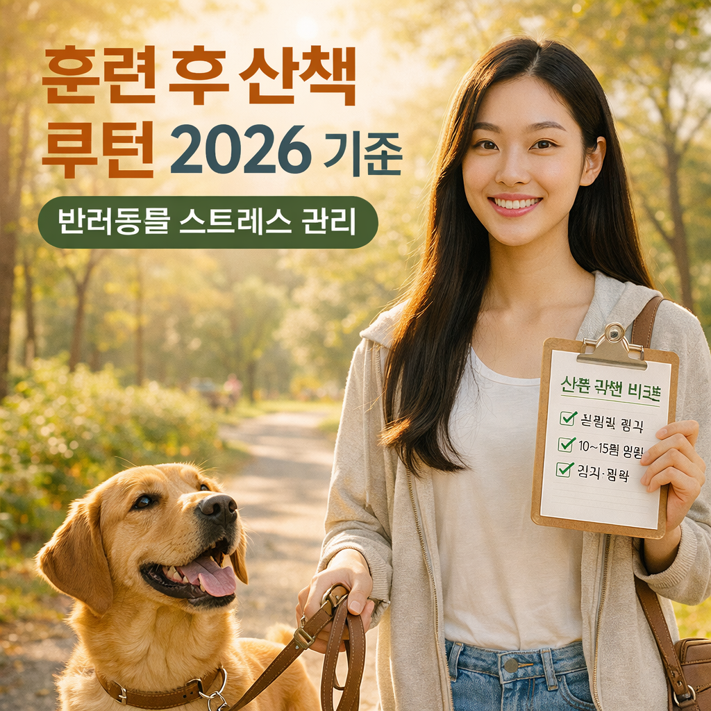 훈련 후 산책 루틴 2026 기준 | 반려동물 스트레스 관리 가이드