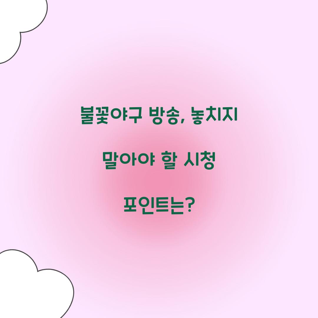 불꽃야구 방송