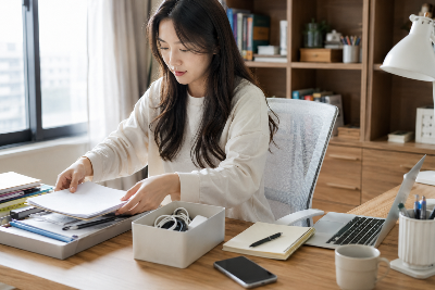책상 정리 방법, 물건을 버리지 않고 10분 만에 깔끔하게 만드는 순서