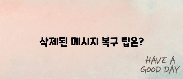 카톡 삭제된메시지보는방법