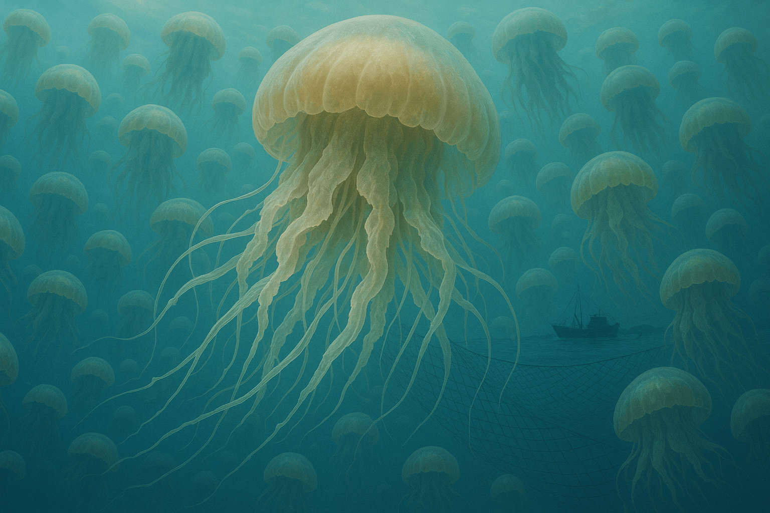 2. 노마우라 해파리 (해파리 중 최대, 집단 출현, 어업 피해)