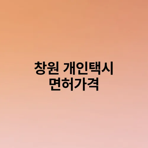 창원 개인택시 면허가격