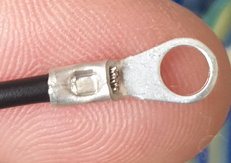 링 터미널, 심선이 1mm 보이게, 배의 중앙 찍기