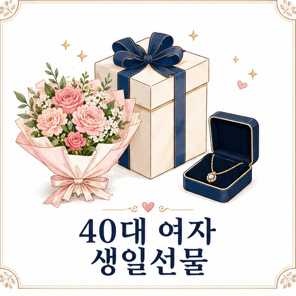 선물상자와 꽃, 주얼리 상자로 표현한 40대 여자 생일선물 추천 이미지