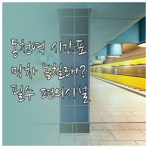 신분당선 동천역 첫차 막차 시간표 및..