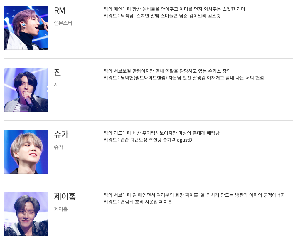 Dazzling BTS RM, JIN, SUGAR, J-HOPE