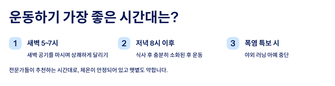 운동하기 가장 좋은 시간대는?