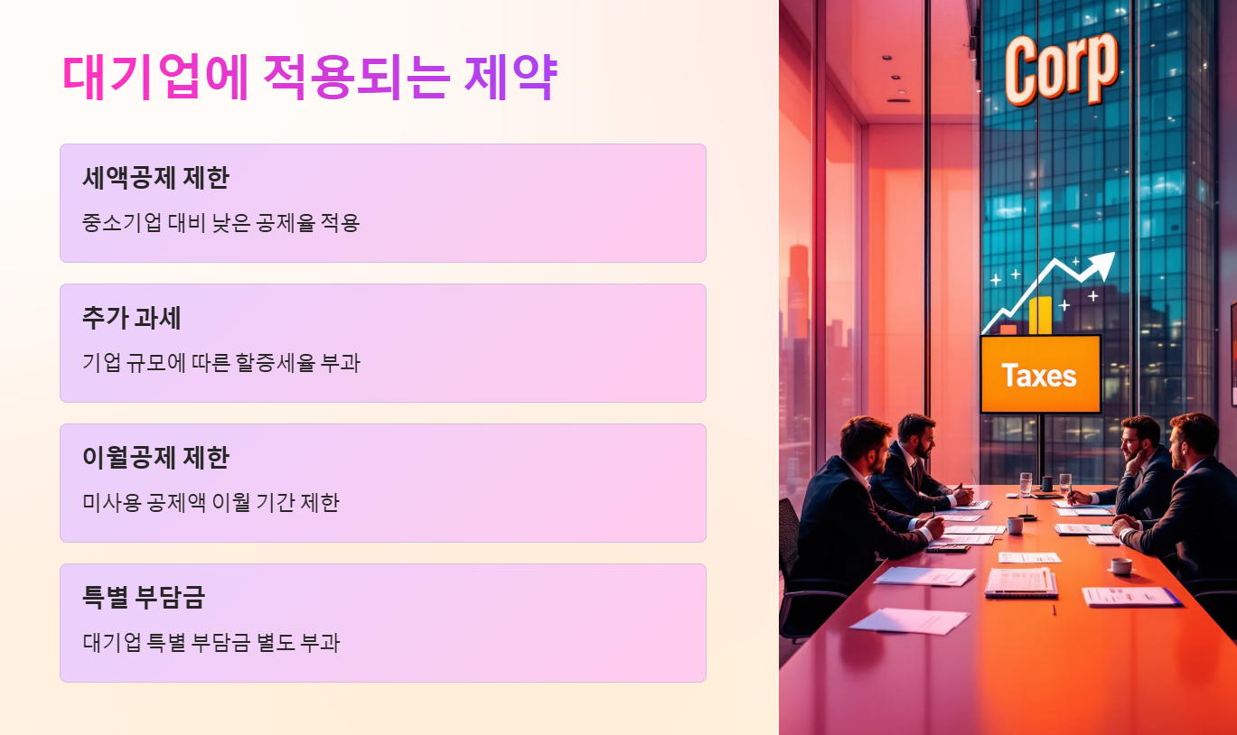 대기업에 적용되는 제약