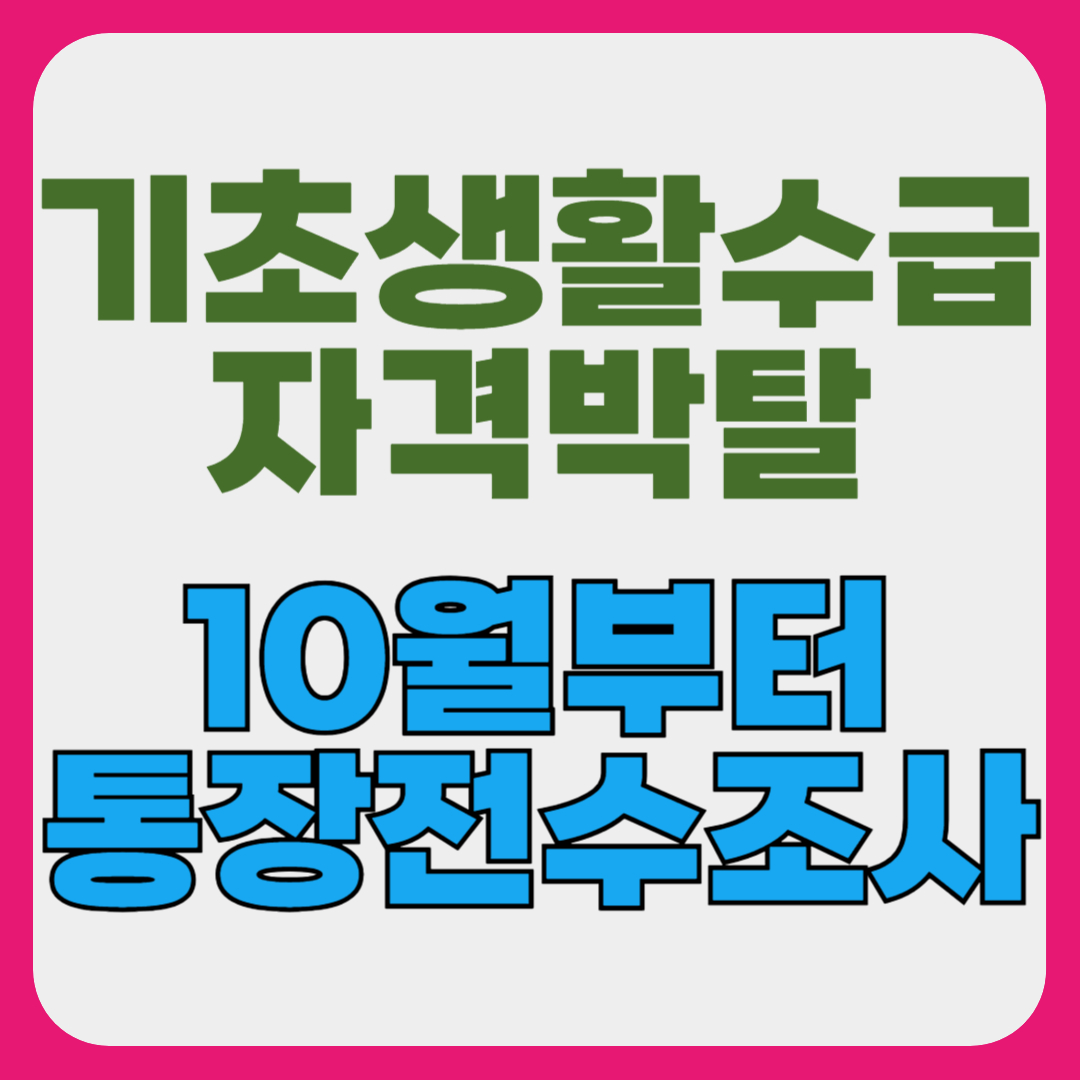 기초생활수급자, 통장내역