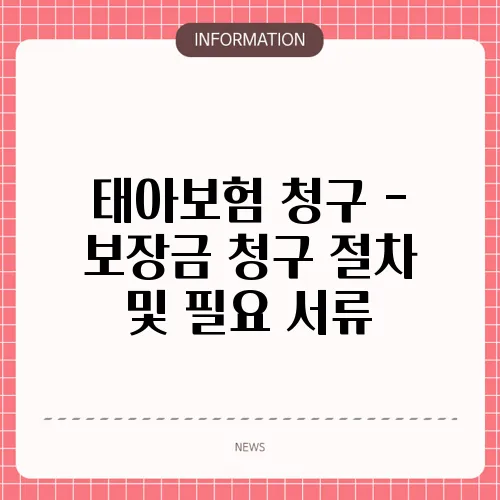 태아보험 청구 - 보장금 청구 절차 및 필요 서류