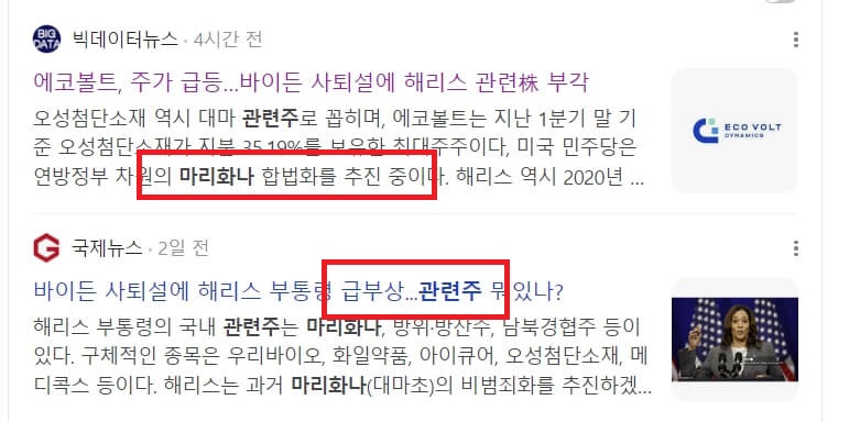 카멀라 해리스 관련주 수혜주