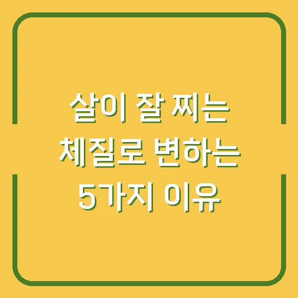 살이 잘 찌는 체질로 변하는 5가지 이유