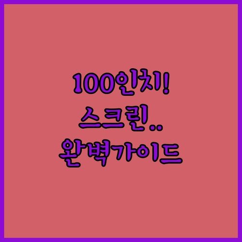 집에서 즐기는 홈시네마 100인치 빔..