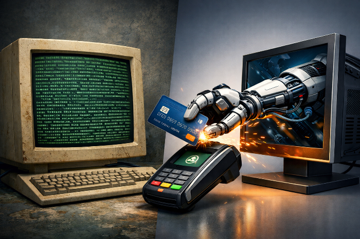 텍스트 생성에 그치는 LLM과 실질적인 행동을 수행하는 LAM의 기술적 차이를 보여주는 비교 이미지