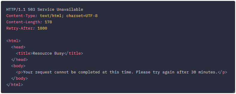 503 Service Unavailable