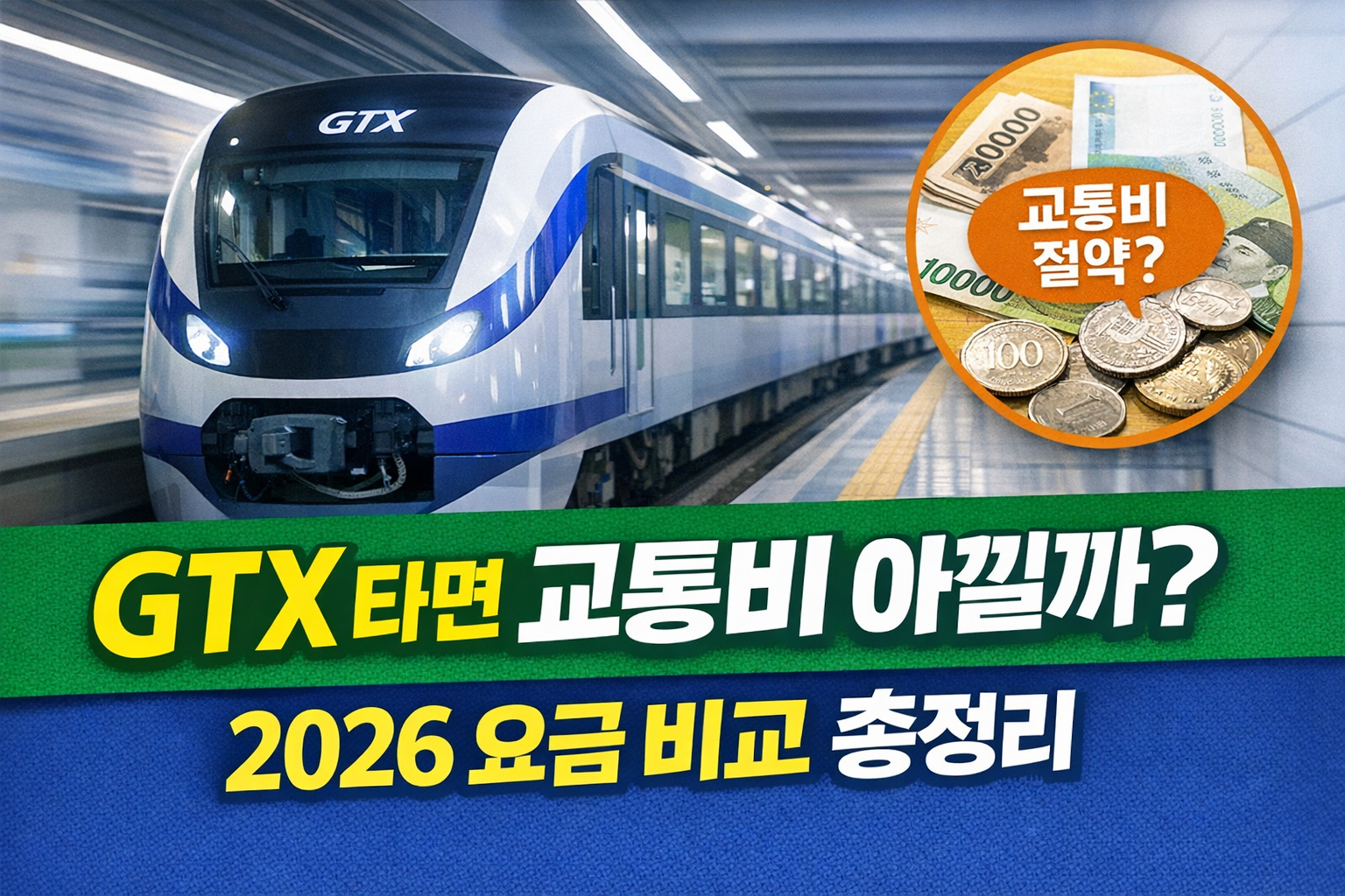 40~50대 교통비 절약, GTX타면 교통비 아낄수 있을까? 2026년 요금 비교 총정리