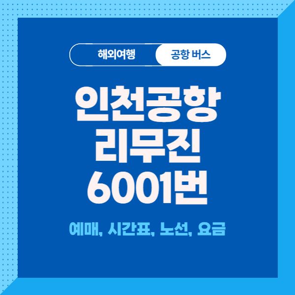 인천공항-리무진-6001번-공항버스-예매-시간표-노선-요금