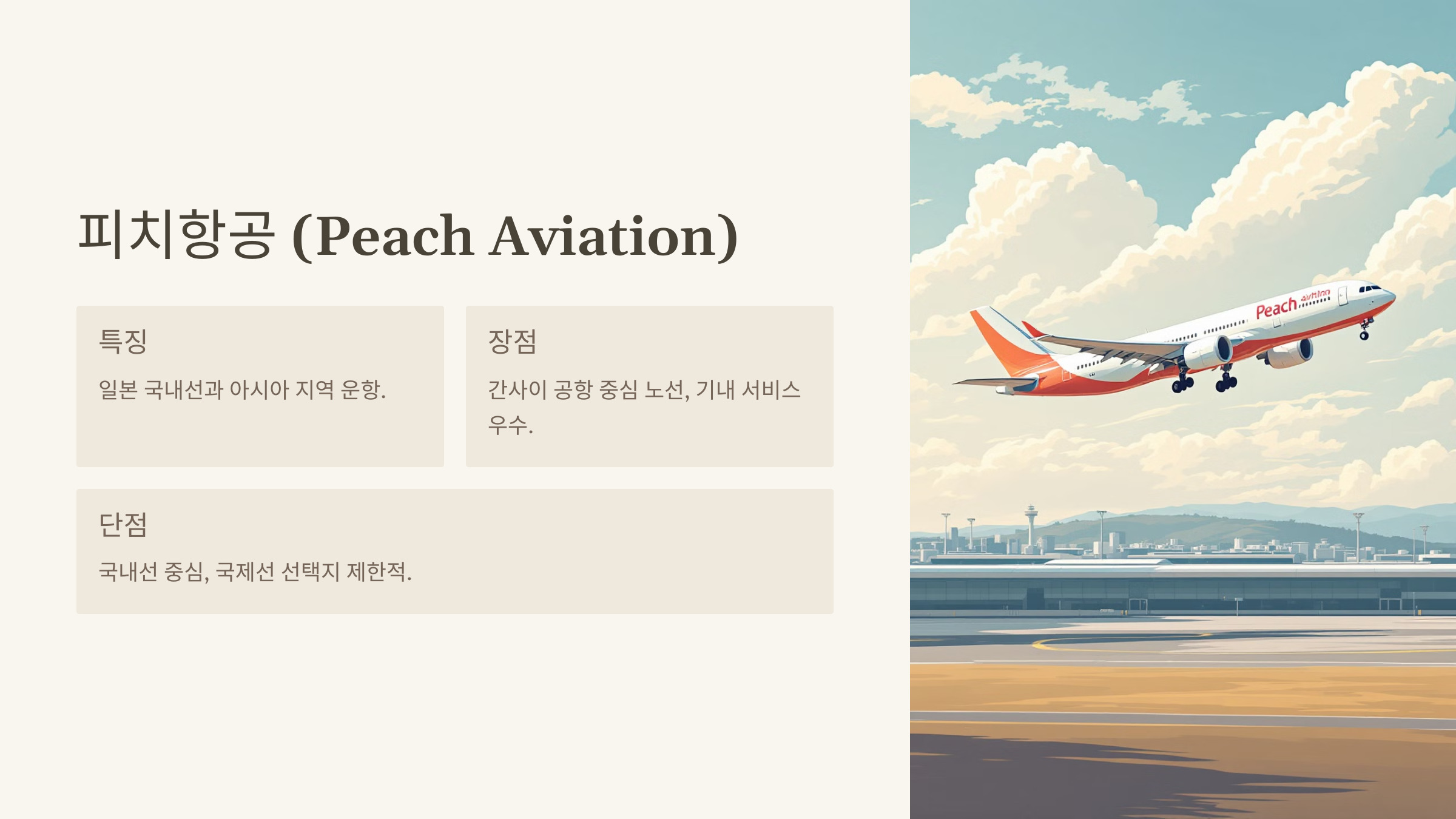4. 피치항공 (Peach Aviation) - 일본