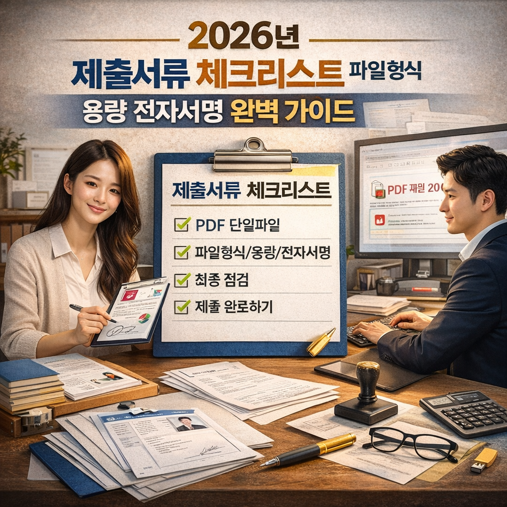 2026 제출서류 체크리스트 파일형식 용량 전자서명 완벽 가이드
