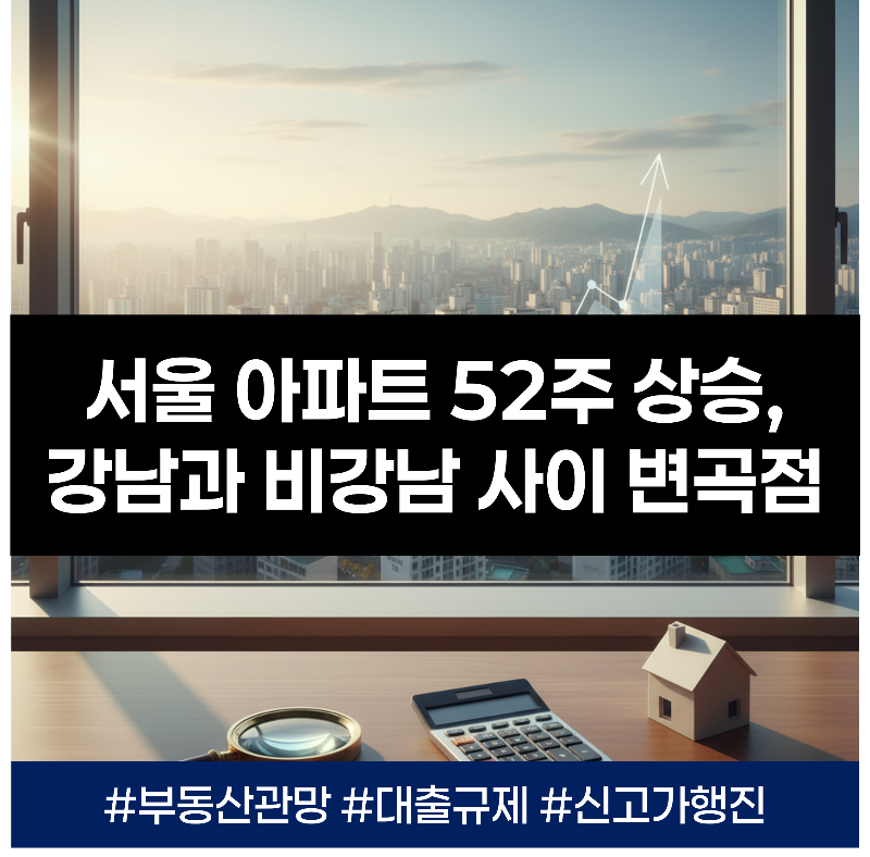 서울 아파트값 52주 연속 상승, 하지만 강남권은 '주춤'? - 부동산 시장 관망세 진입
