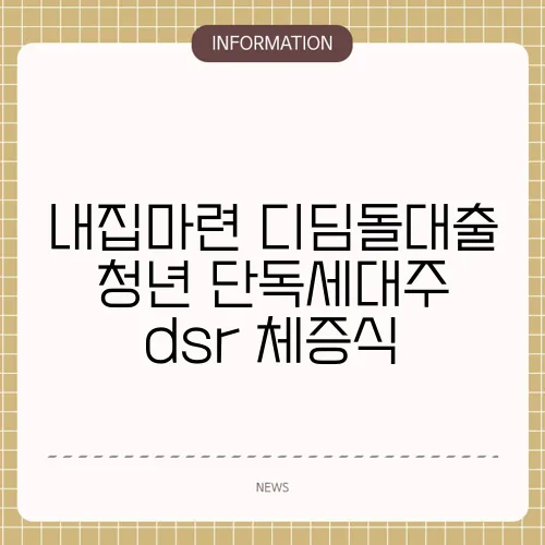 내집마련 디딤돌대출 청년 단독세대주 dsr 체증식